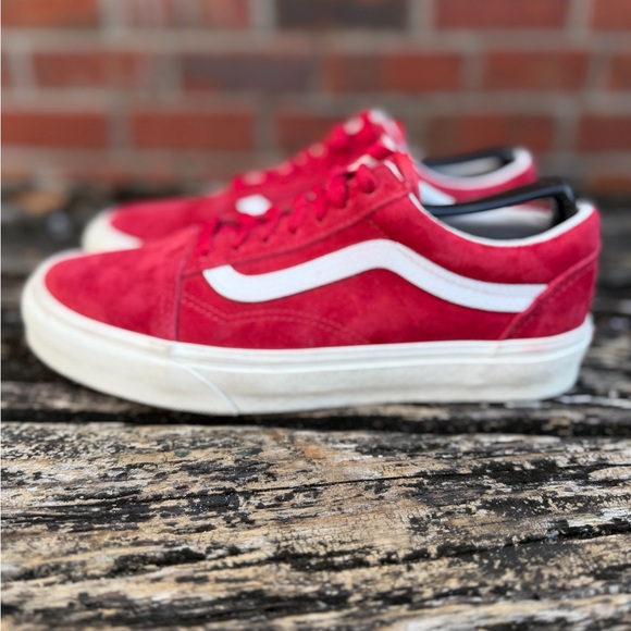 2020 Vans Old Skool 'Pig Suede - Red Chili Pepper' Unisex Lace Up Sneakers M5 - Picture 2 of 13